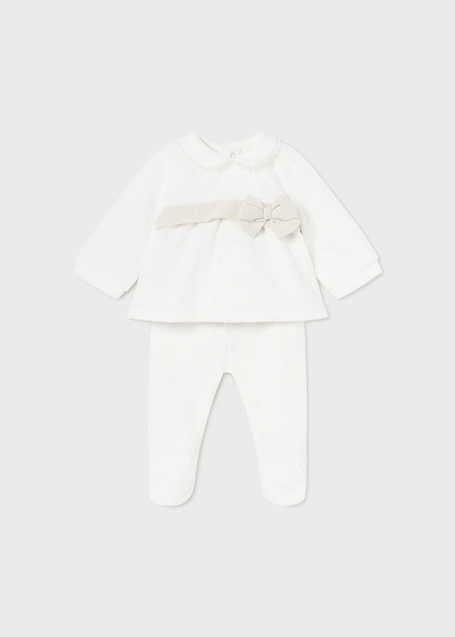Mayoral Baby Girls Cream/Gold Set