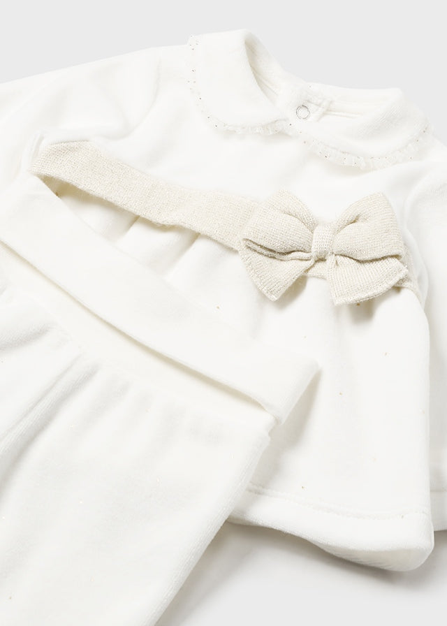 Mayoral Baby Girls Cream/Gold Set