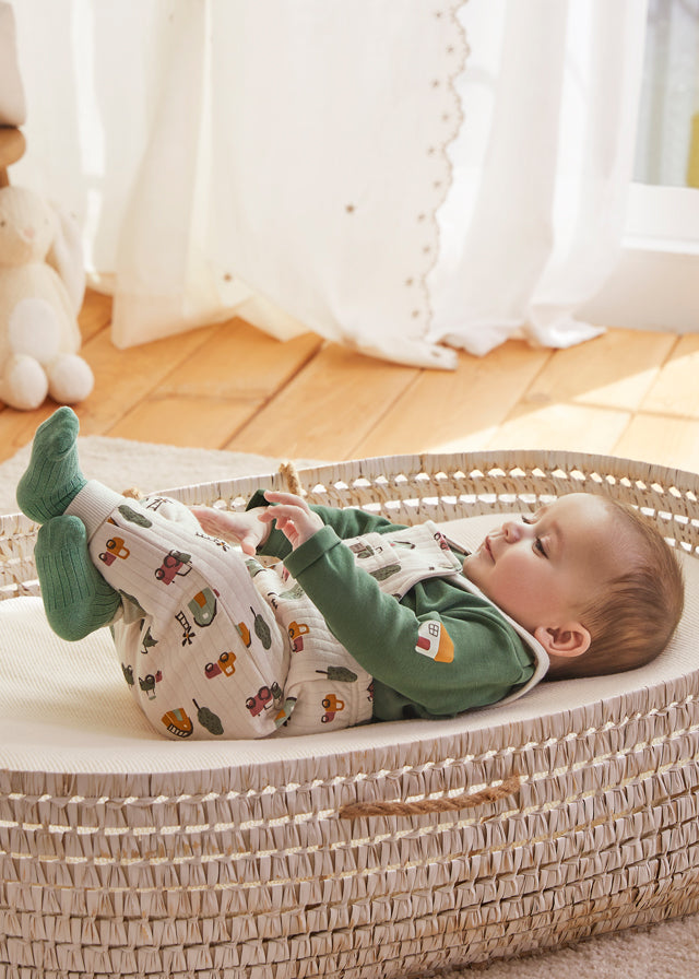 Mayoral Baby Green Dungaree Set