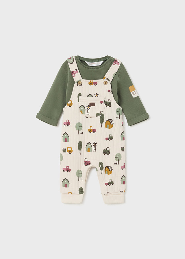 Mayoral Baby Green Dungaree Set