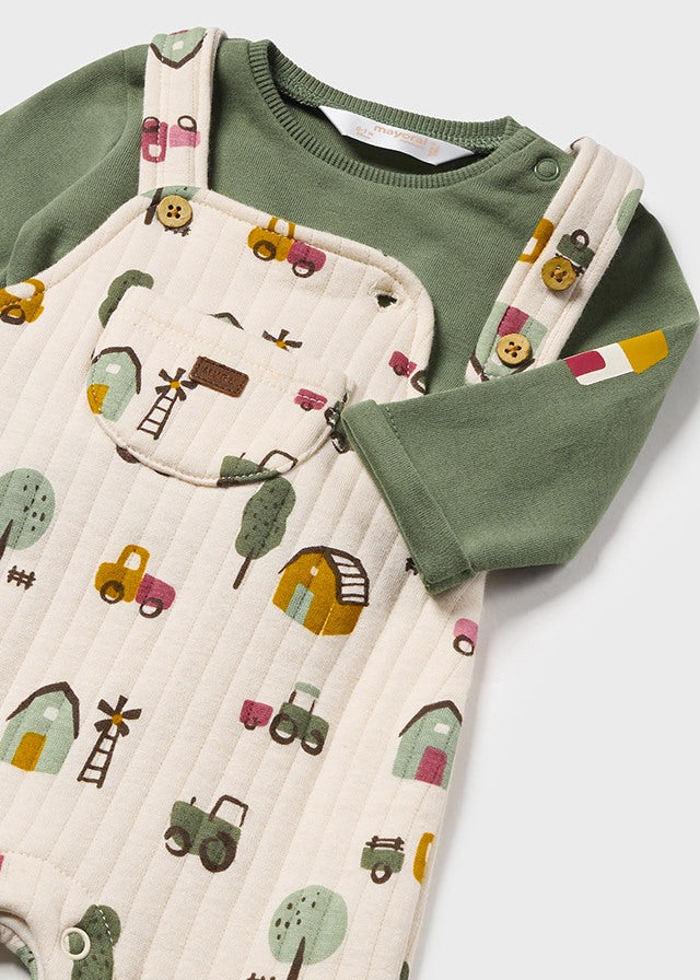 Mayoral Baby Green Dungaree Set