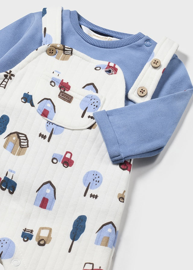 Mayoral Baby Blue Dungaree Set