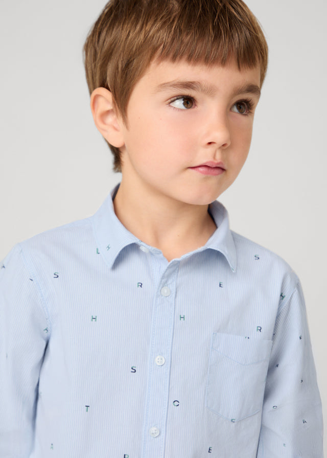 Mayoral Blue Pinstripe Shirt
