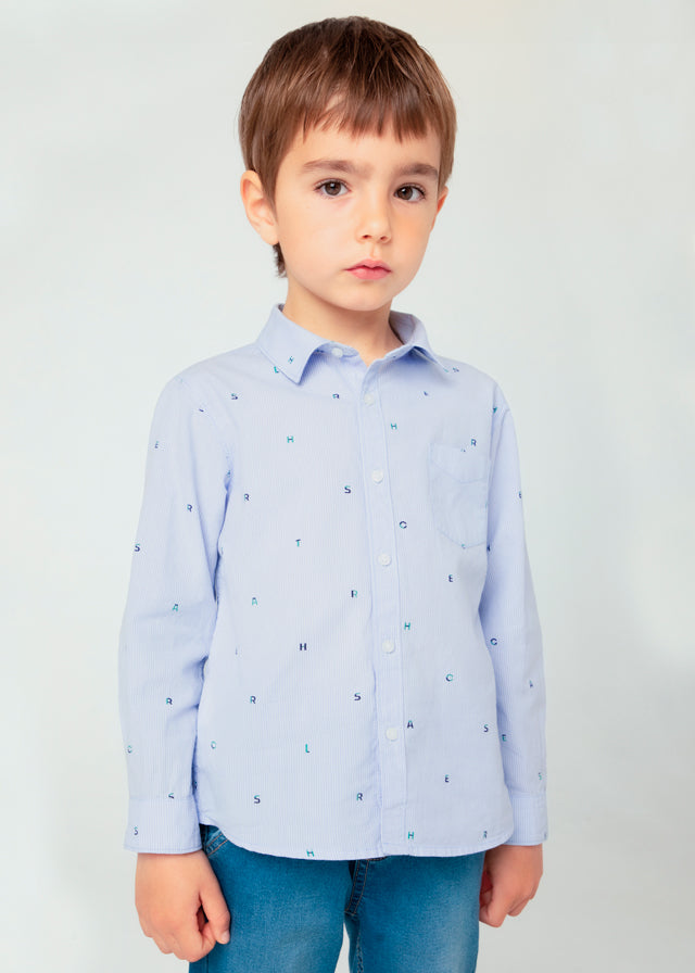 Mayoral Blue Pinstripe Shirt