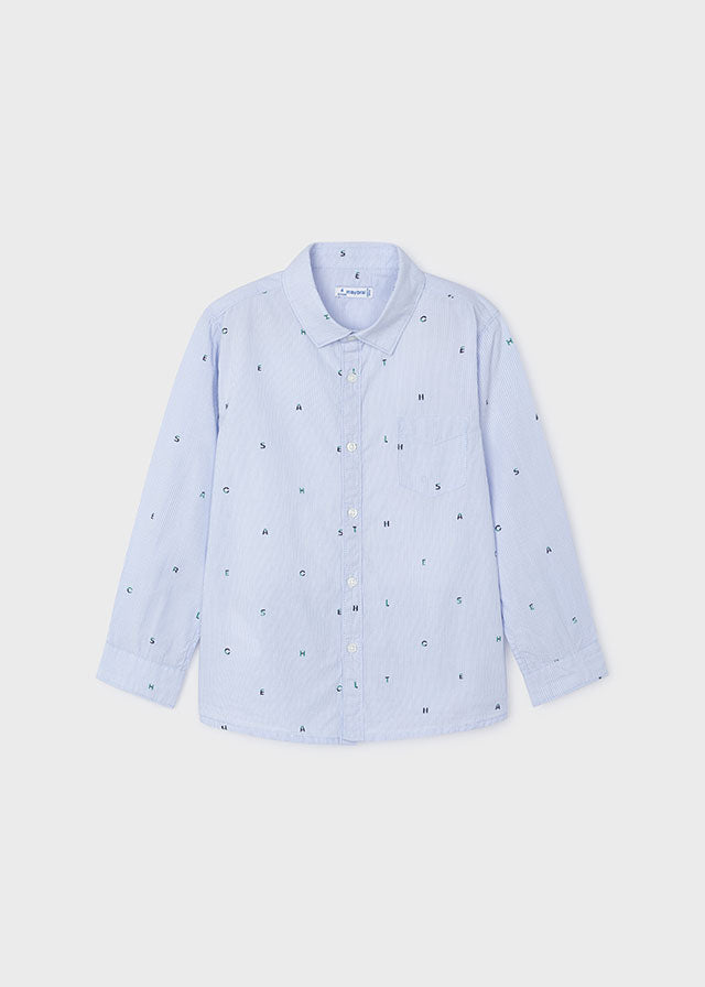 Mayoral Blue Pinstripe Shirt