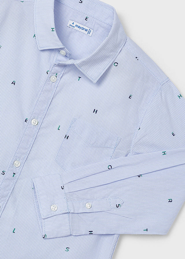 Mayoral Blue Pinstripe Shirt