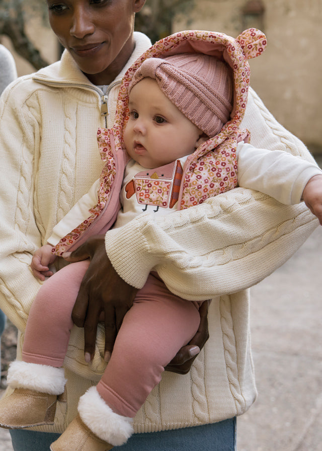 Mayoral Peach Bird Gilet Set