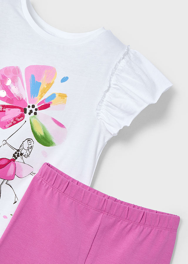 Mayoral Pink Flower Leggings Set