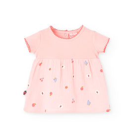 Boboli Baby Girls Peach Flower Dress