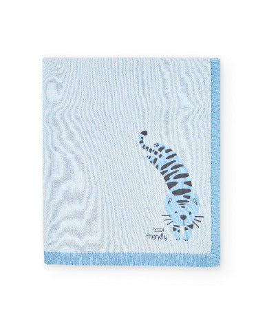 Boboli Blue Tiger Blanket