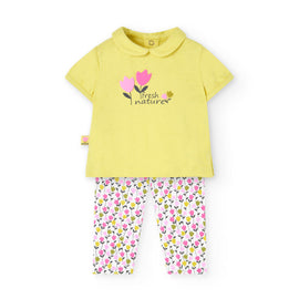 Boboli Baby Girls Flower Legging Set