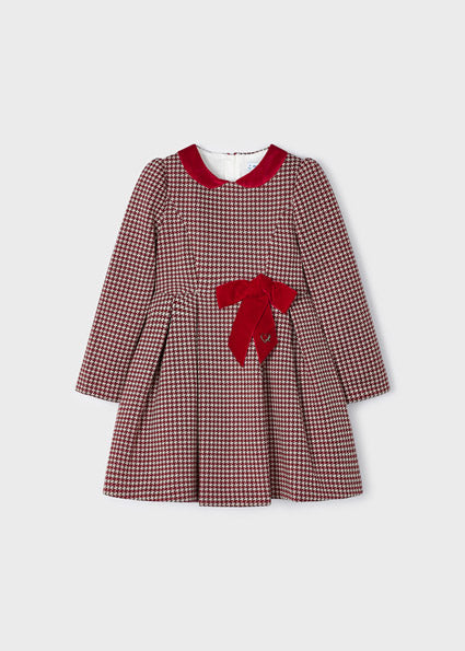 Mayoral Girls Red Dogtooth Dress