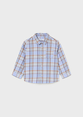 Mayoral Boys Pale Blue Check Shirt