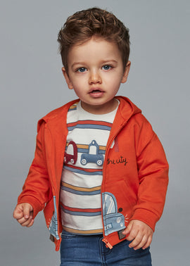 Mayoral Boys Orange Car Zip Hoody