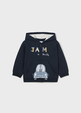 Mayoral Boys Navy Car Zip Hoody