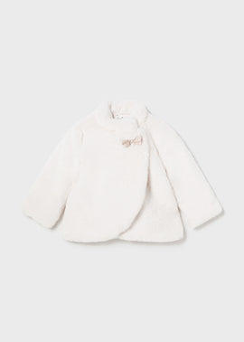 Mayoral Cream Faux Fur Cape