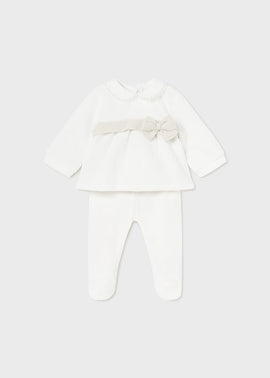 Mayoral Baby Girls Cream/Gold Set