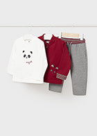 Mayoral Boys Three Piece Burgundy Set