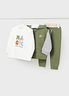 Mayoral Boys Three Piece Green Jogger Set