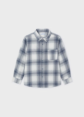 Mayoral Blue/Cream Check Shirt