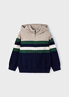 Mayoral Navy/Beige Stripe Zip Up