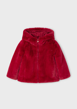 Mayoral Girls Red Fur Coat