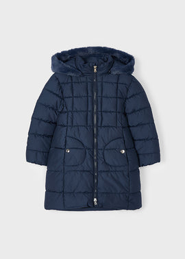 Mayoral Girls Long Navy Coat