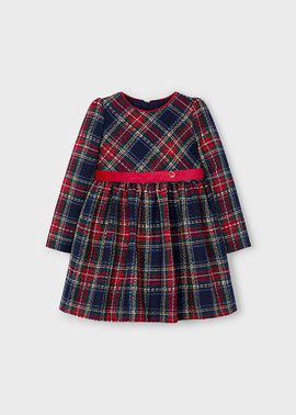 Mayoral Girls Red/Navy Plaid Dress