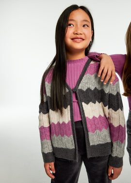 Mayoral Teen Girl Striped Cardigan