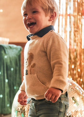 Mayoral Beige Teddy Jumper