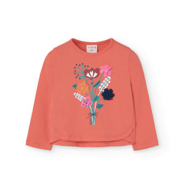 Boboli Girls Orange Flower Top