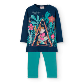 Boboli Girls Navy Tunic/Legging Set