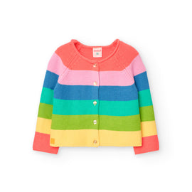 Boboli Rainbow Striped Cardigan