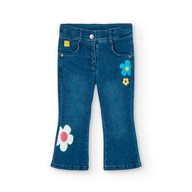 Boboli Girls 'Flower' Denim Jeans