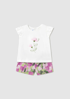 Mayoral Mauve Floral Short Set