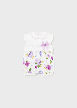 Mayoral Lilac Flowers Short Romper